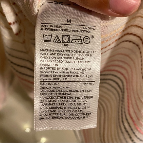 Gap • Tunic • Embroidered • Stripes • Beige • Pink - Picture 5 of 6